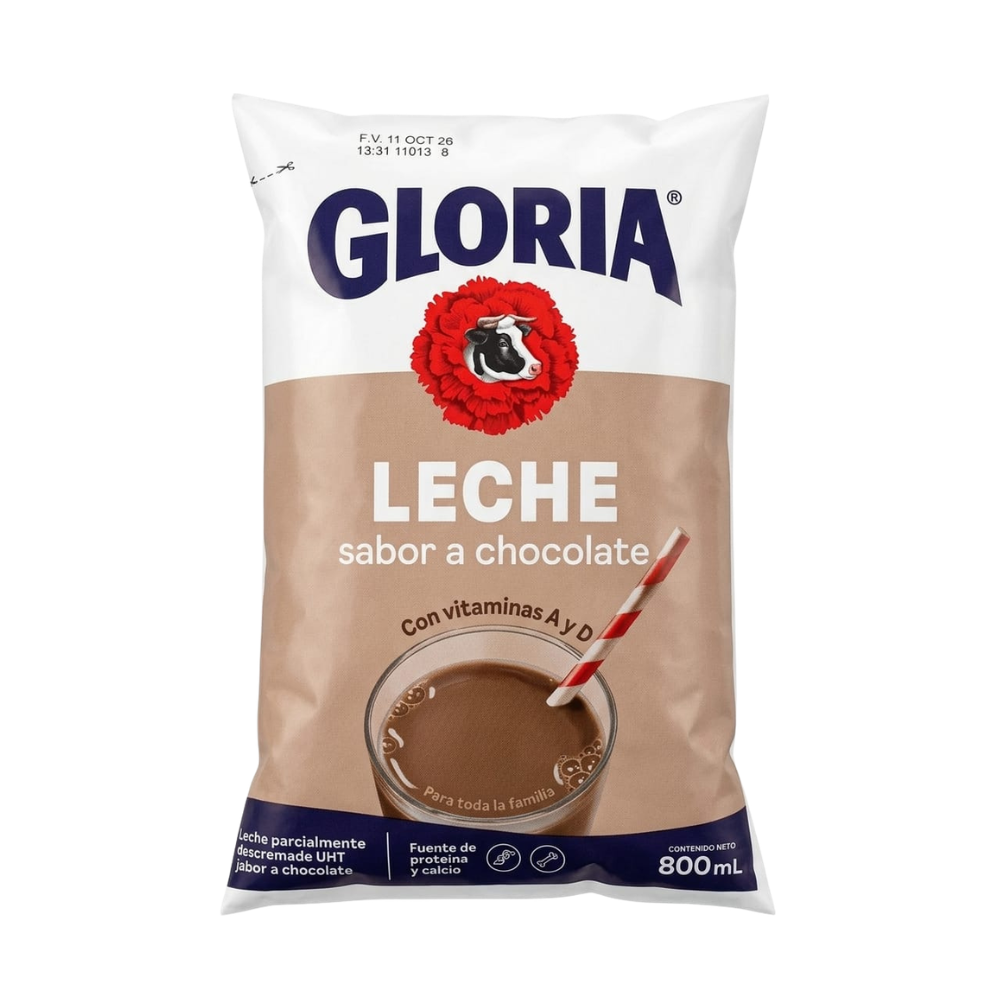 LECHE SABOR CHOCOLATE GLORIA 800ML