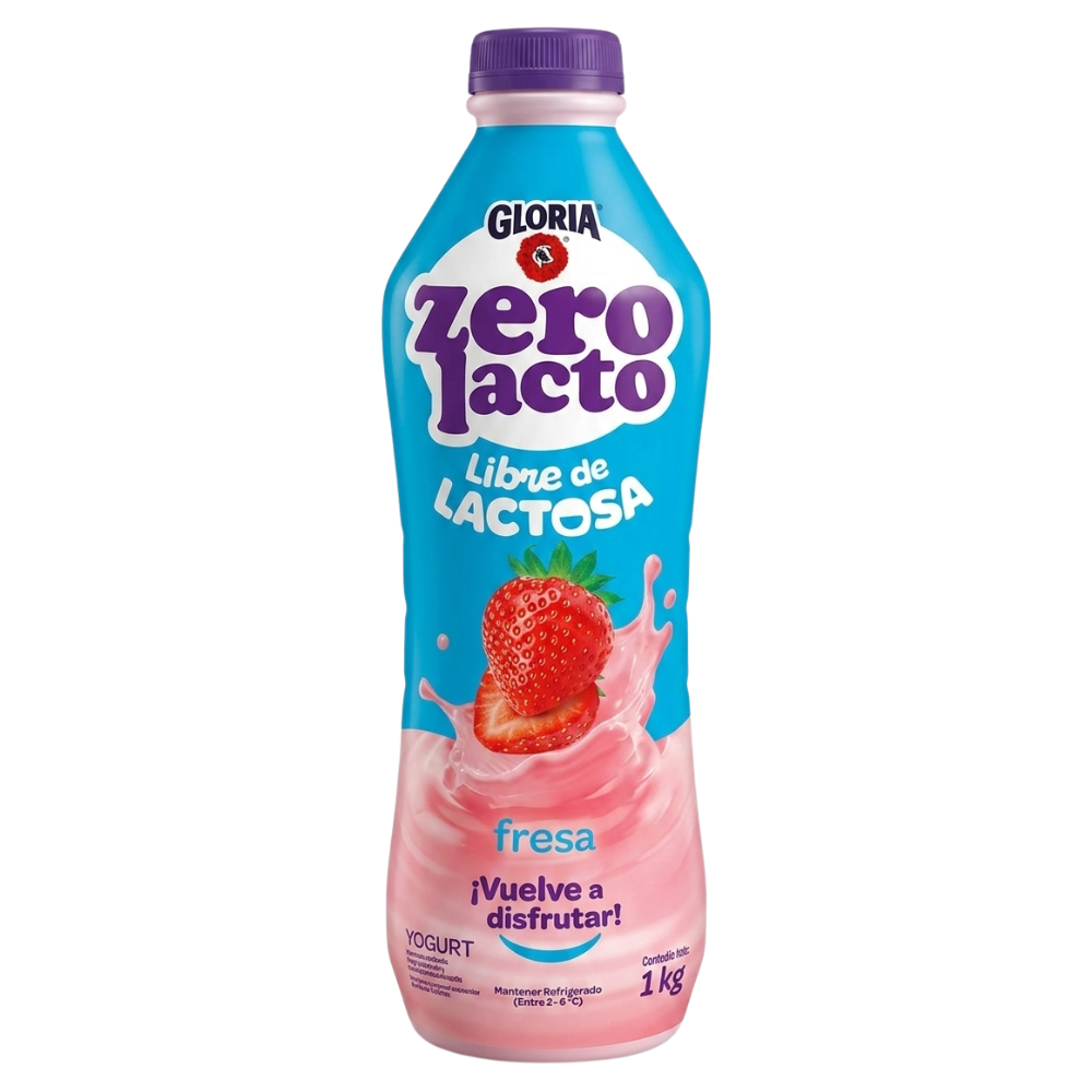 YOGURT ZEROLACTO SABOR FRESA GLORIA 1KG