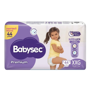 PAÑAL BABYSEC TALLA XXG DE 44 UNIDADES