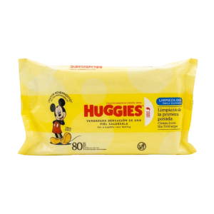 TOALLITAS HUMEDAS HUGGIES AMARILLO DE 80 UNIDADES