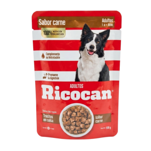 TROCITOS EN SALSA SABOR CARNE PARA ADULTOS RICOCAN 100GR