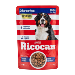 TROCITOS EN SALSA SABOR CORDERO PARA ADULTOS RICOCAN 100GR