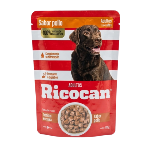 TROCITOS EN SALSA SABOR POLLO PARA ADULTOS RICOCAN 100GR