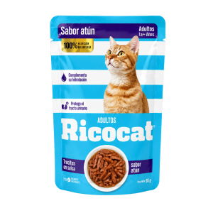 FILETITOS EN SALSA SABOR ATUN PARA ADULTOS RICOCAT 85GR