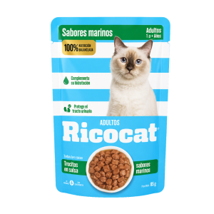 TROCITOS EN SALSA SABORES MARINOS PARA ADULTOS RICOCAT 85GR