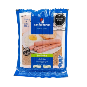 SALCHICA DE POLLO DE 6 UNIDADES SAN FERNANDO 200GR