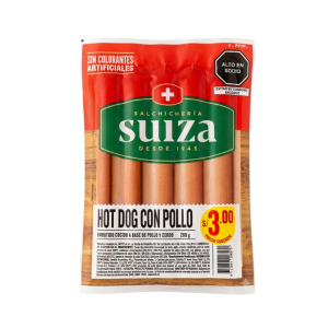 HOT DOG CON POLLO SUIZA 200GR